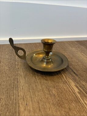 Brass Chamberstick Candle Holder - Vintage Style